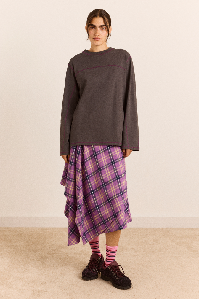 Samara Long Sleeve Top - Charcoal