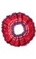 embroidered scrunchie in red stripe