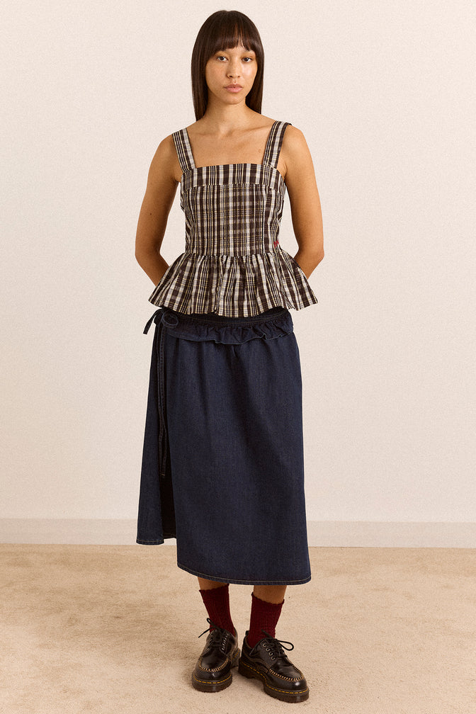 Thalia Cami - Yellow Check Taffeta