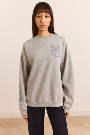 The Reader Graphic Sweatshirt - Grey Marl