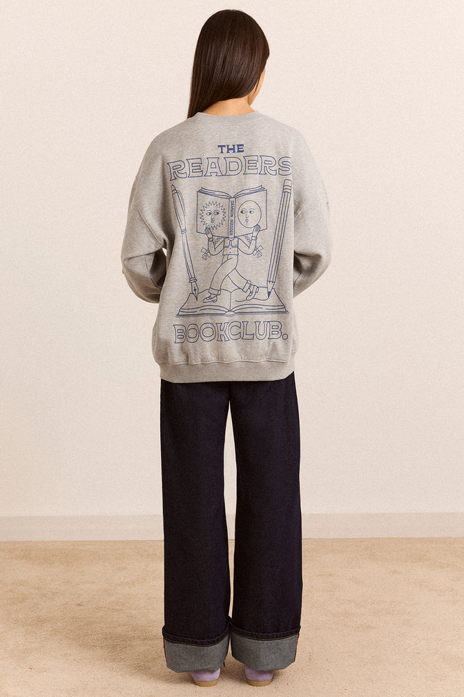 The Reader Graphic Sweatshirt - Grey Marl