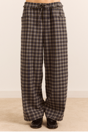 Tomasina Trouser - Navy/Green Check