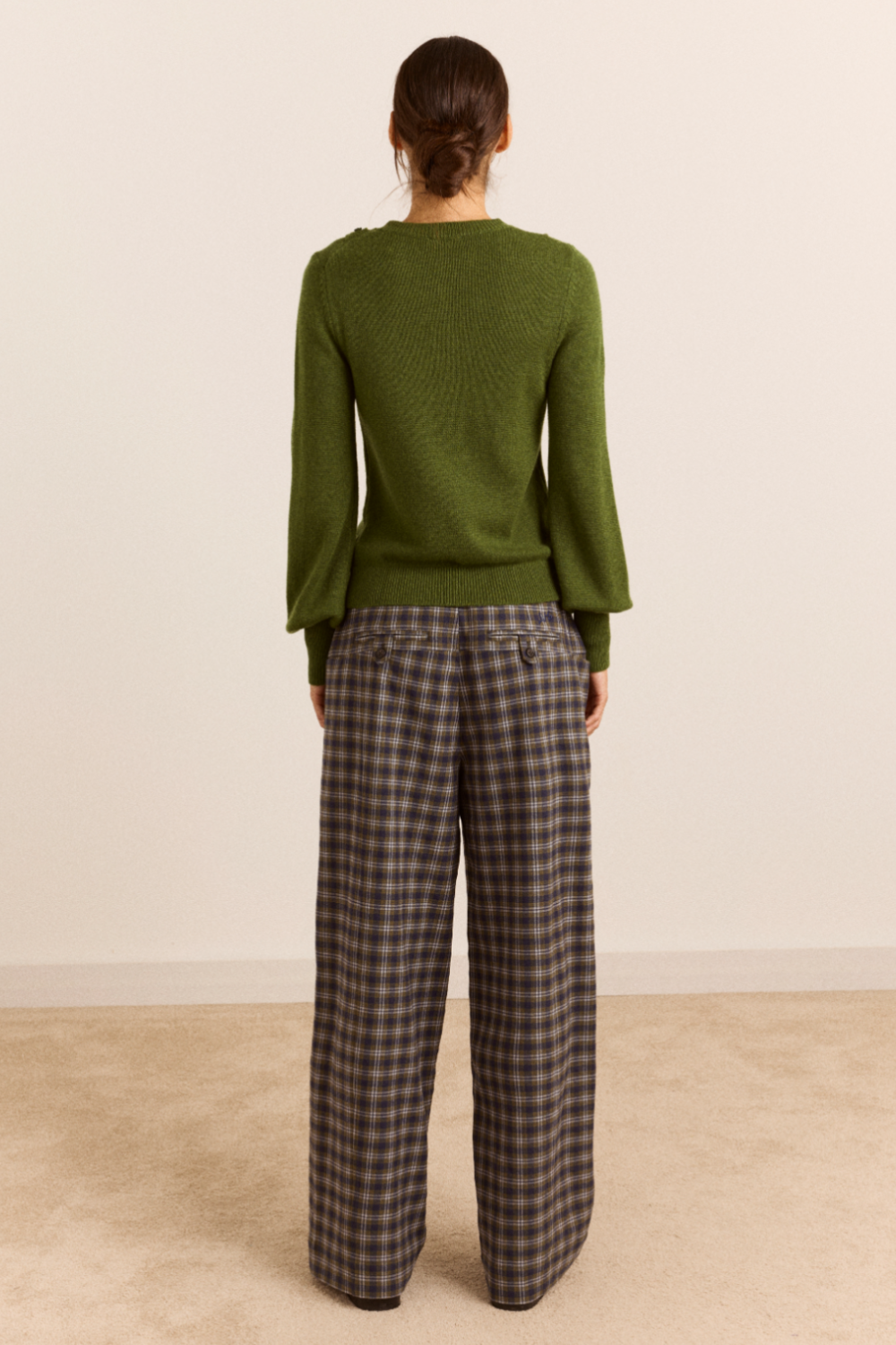 Tomasina Trouser - Navy/Green Check