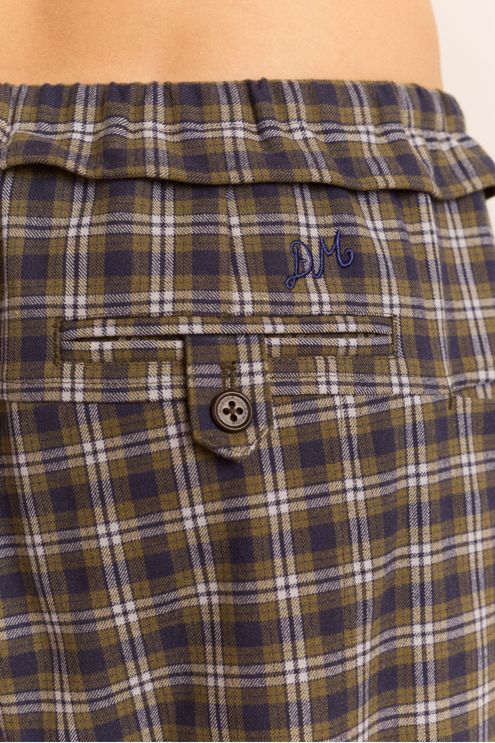 Tomasina Trouser - Navy/Green Check