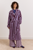 Towelling Robe - Ruby Violet Stripe