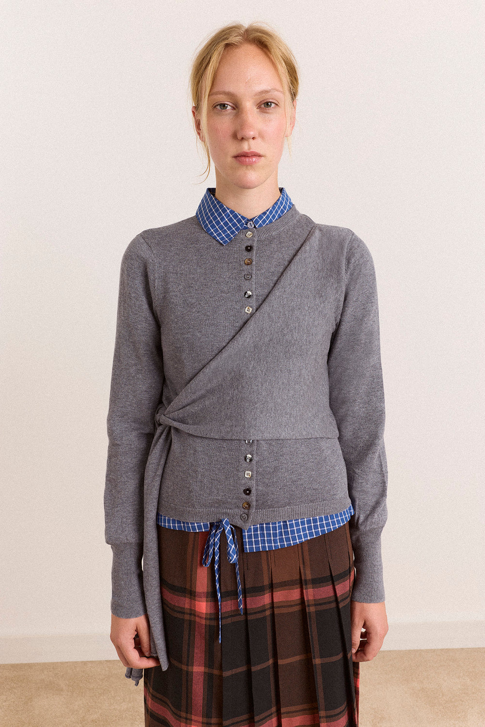 Venna Wrap Cardigan - Navy