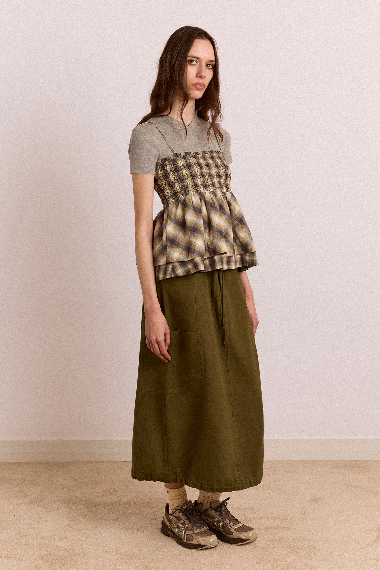 Vika Utility Midi Skirt - Olive – Damson Madder