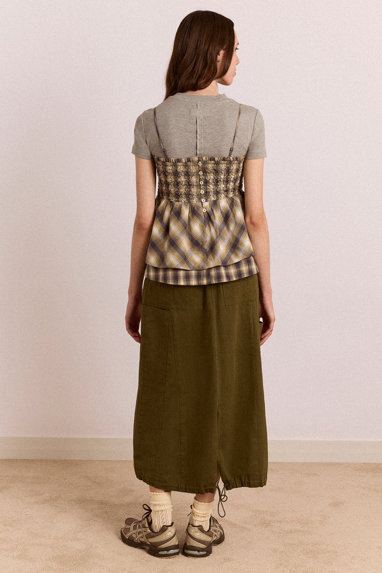 Vika Utility Midi Skirt - Olive – Damson Madder