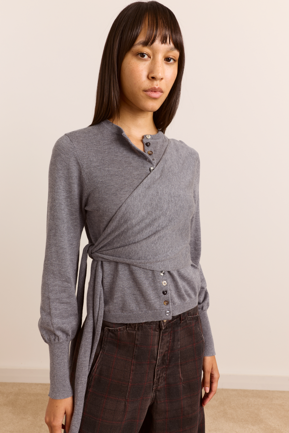 Venna Wrap Cardigan - Grey