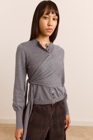 Venna Wrap Cardigan - Grey