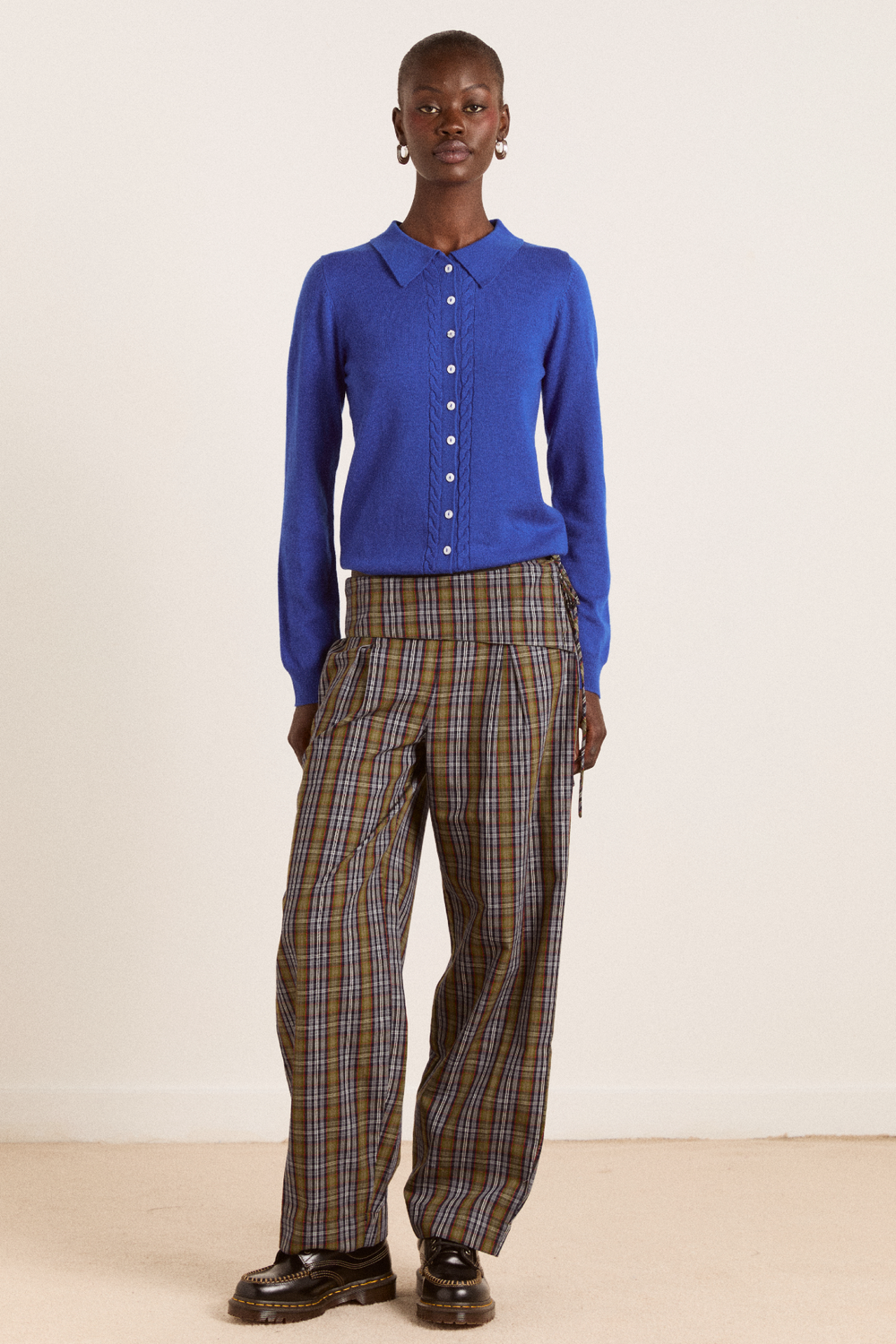 voula wool and cashmere blend cardigan - blue