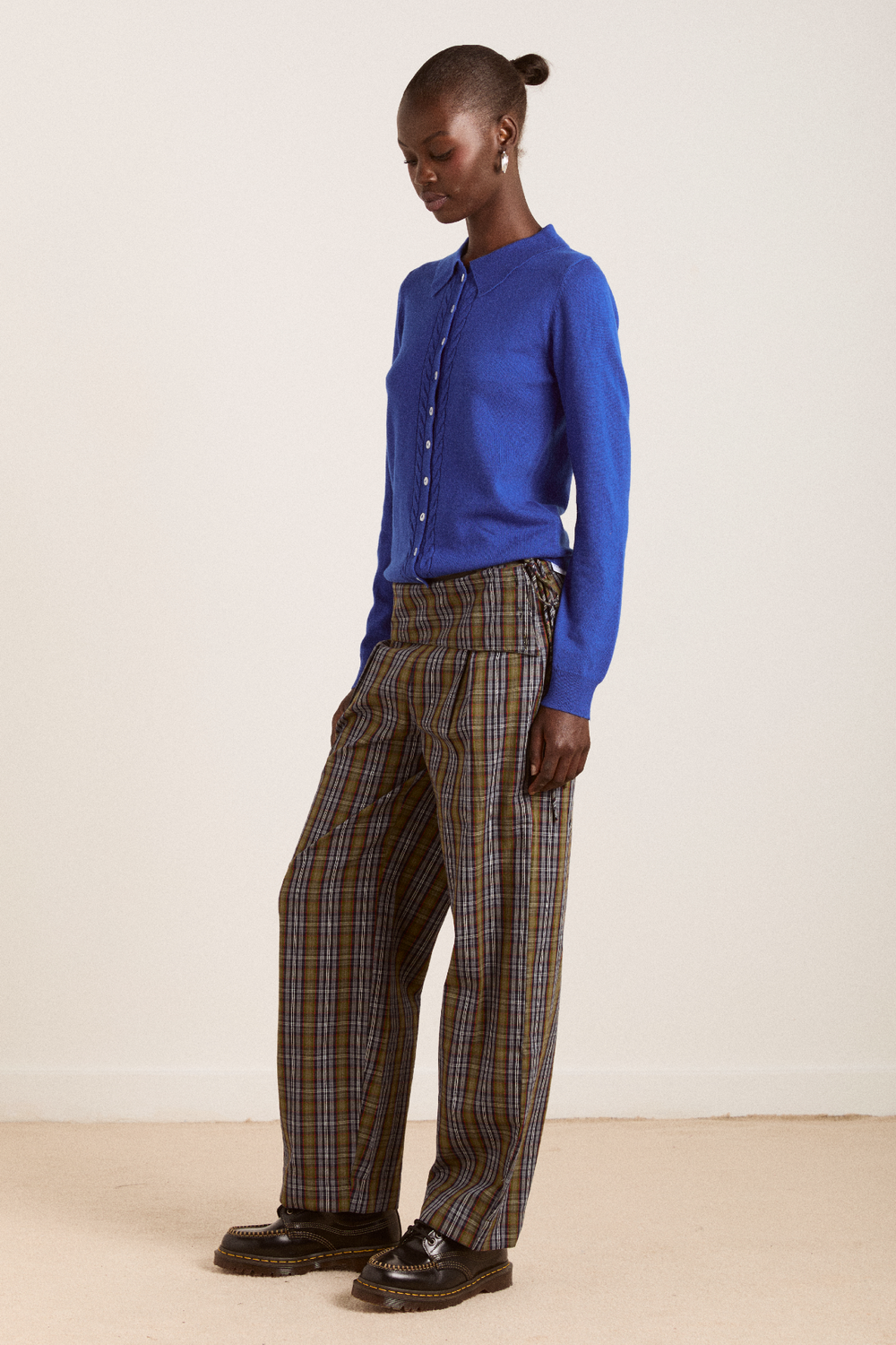 voula wool and cashmere blend cardigan - blue