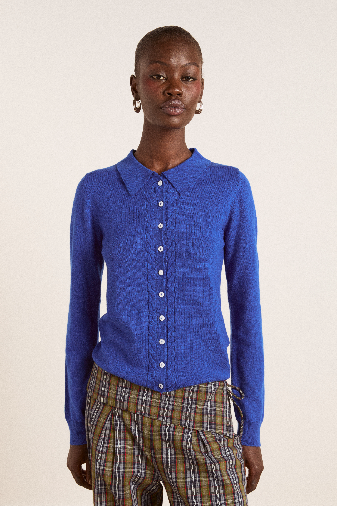 voula fine gauge cardigan blue – Damson Madder