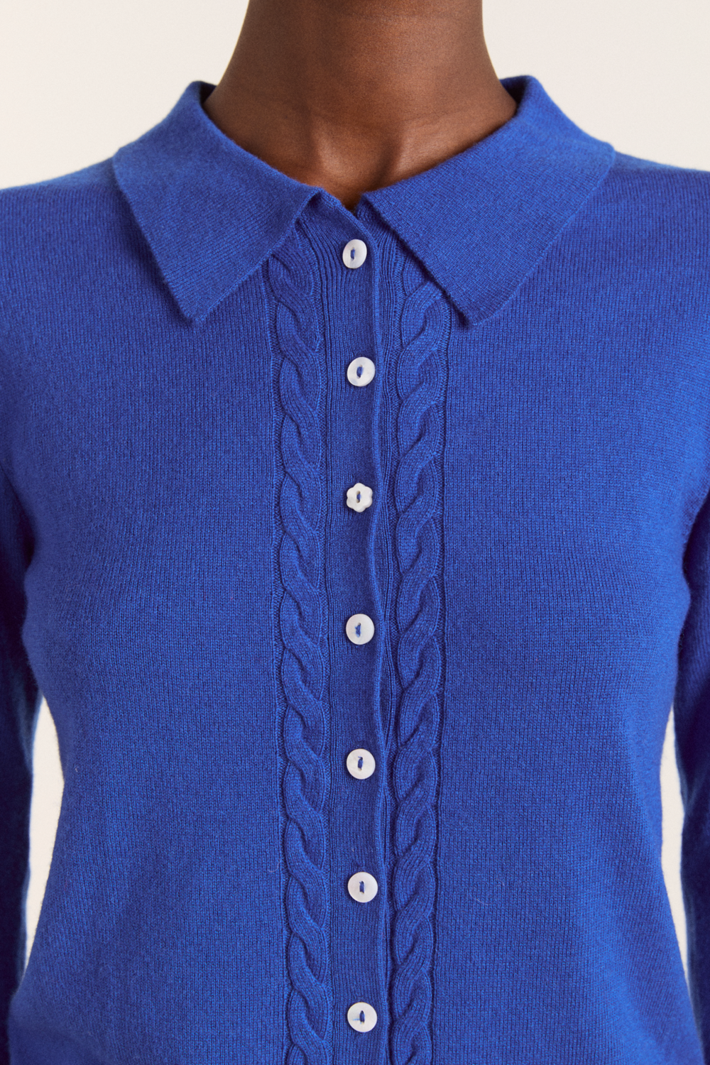 voula wool and cashmere blend cardigan - blue