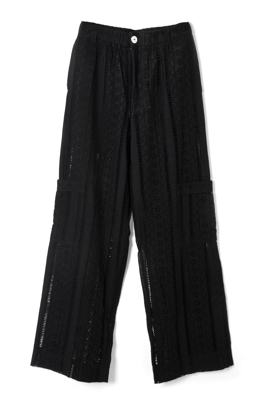 vacation pants - black broderie