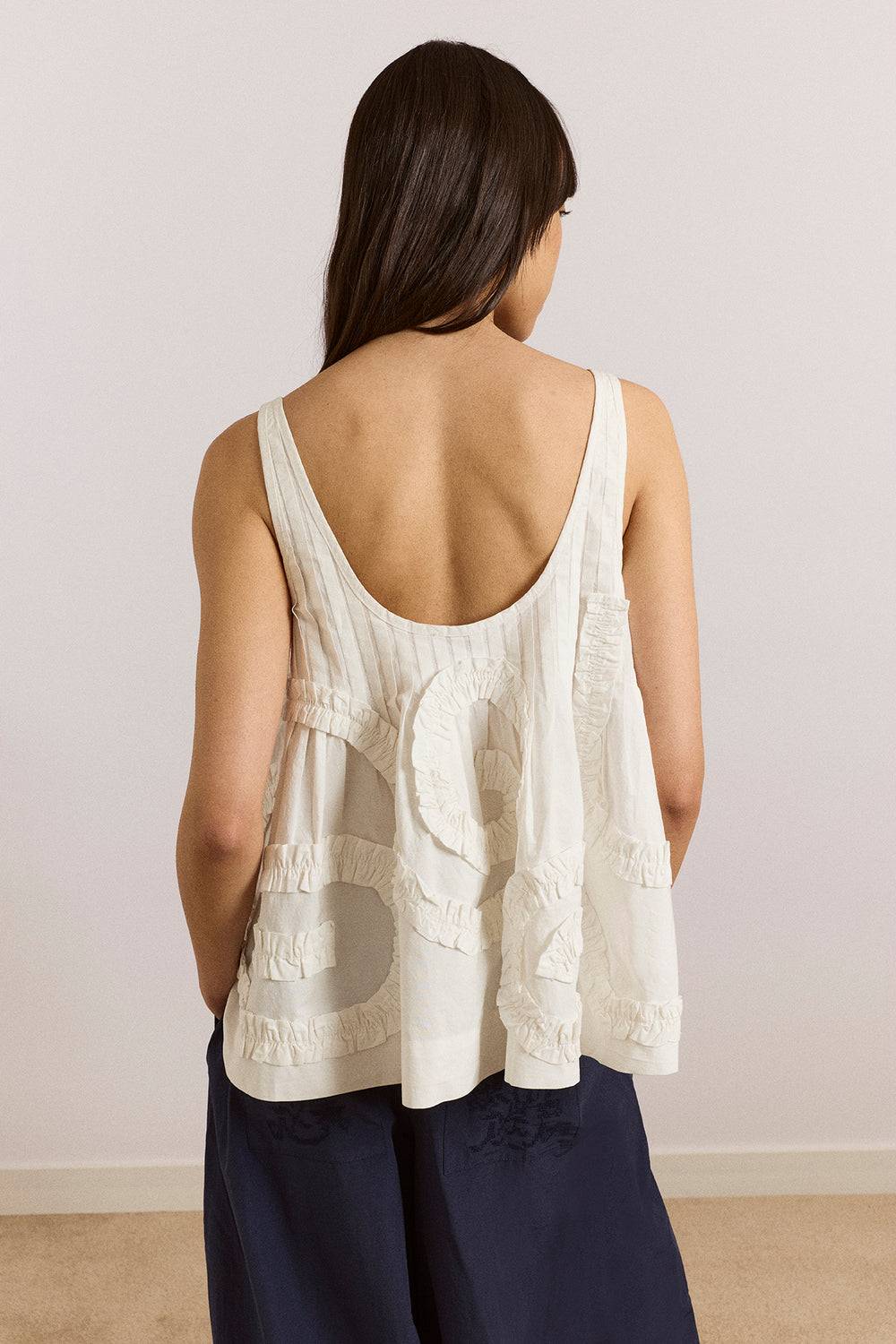 White Ruffle Cami Stella Ruffle Cami - White – Damson Madder