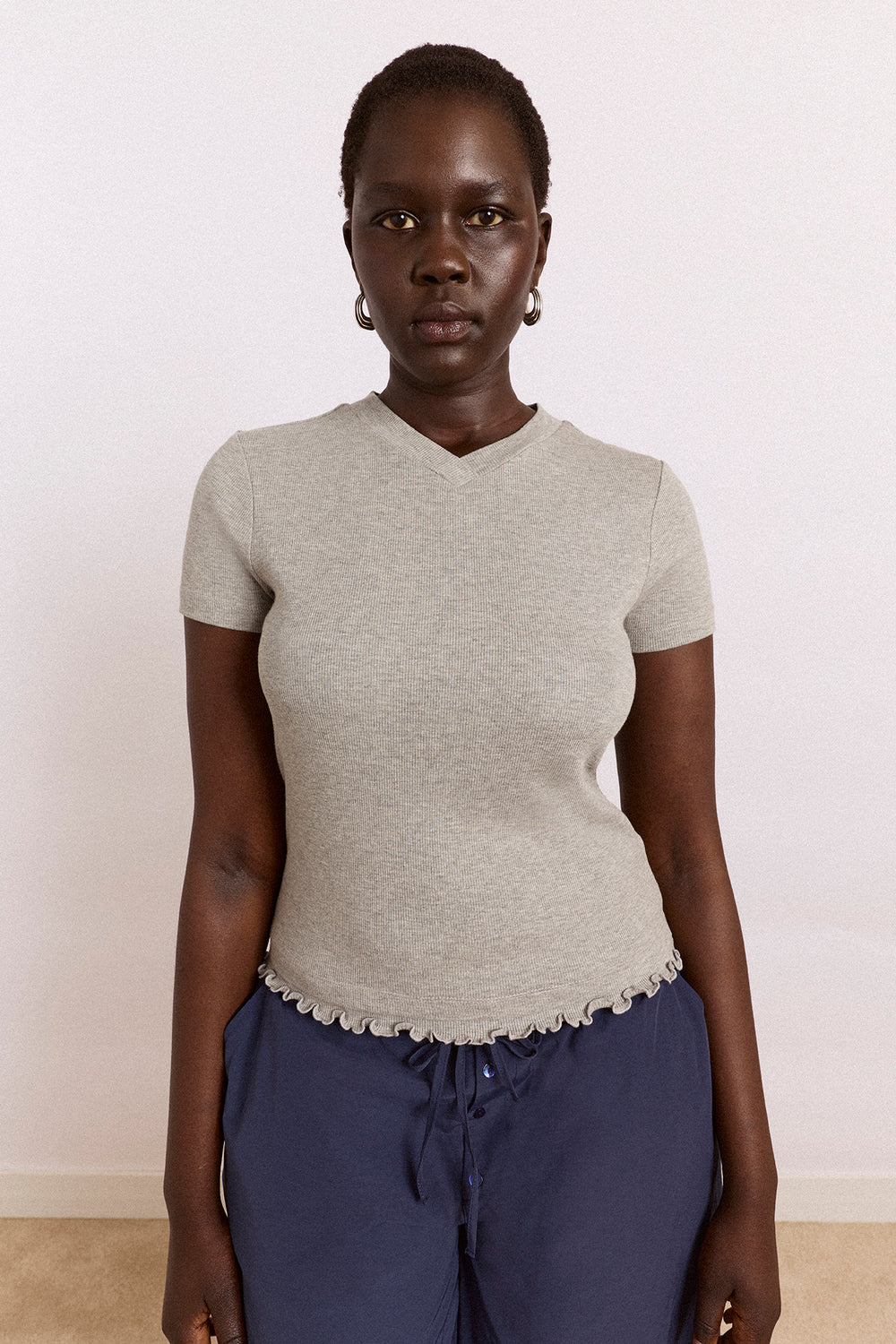 zola short sleeve tee - grey marl