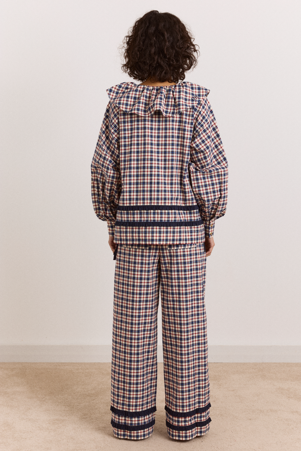 Aletta Pyjama Set - Cherry Navy Check