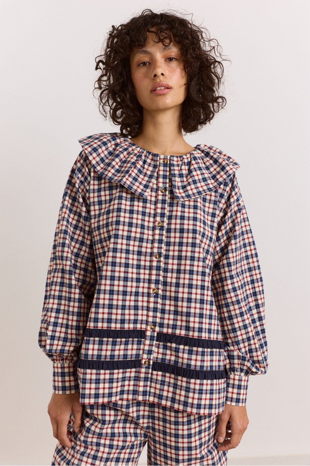 Aletta Pyjama Set - Cherry Navy Check