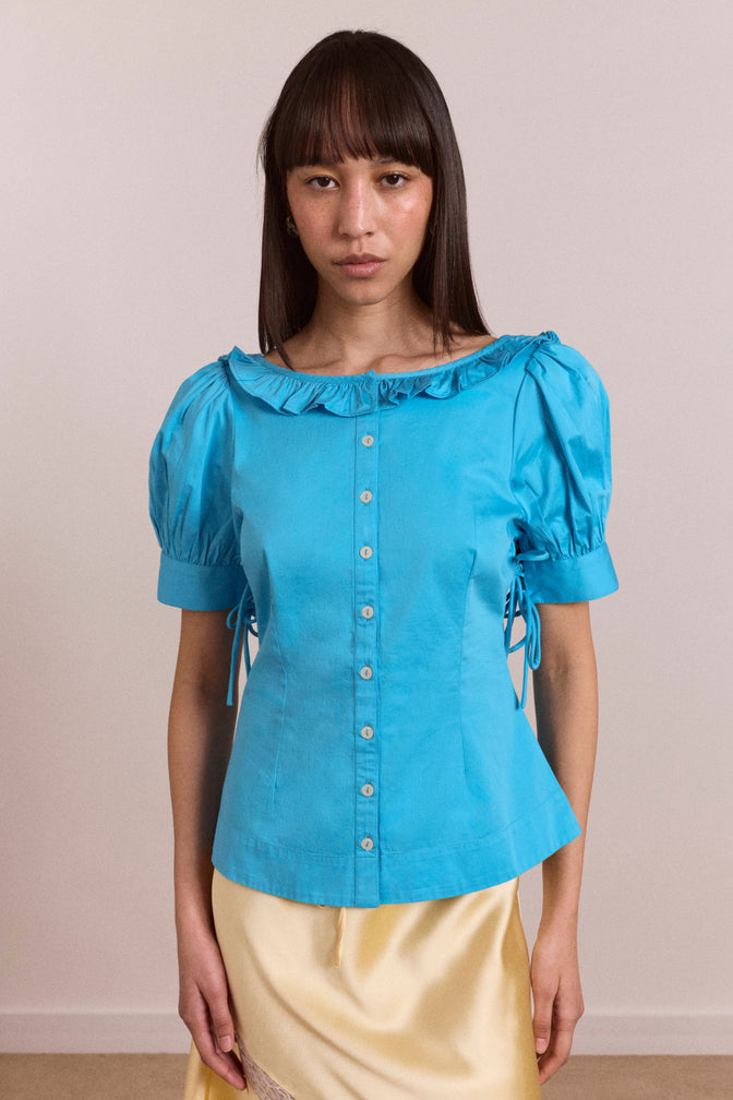 anke blouse - river blue