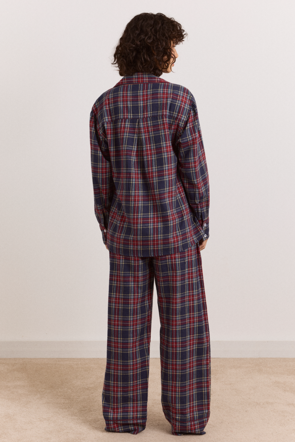 Antonella Flannel Pyjama Set - Tawny Check