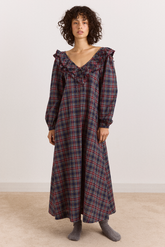 Barbs Nightdress - Tawny Check