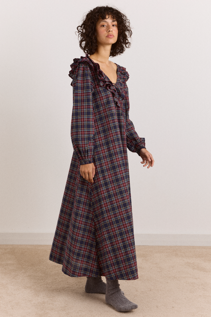 Barbs Nightdress - Tawny Check