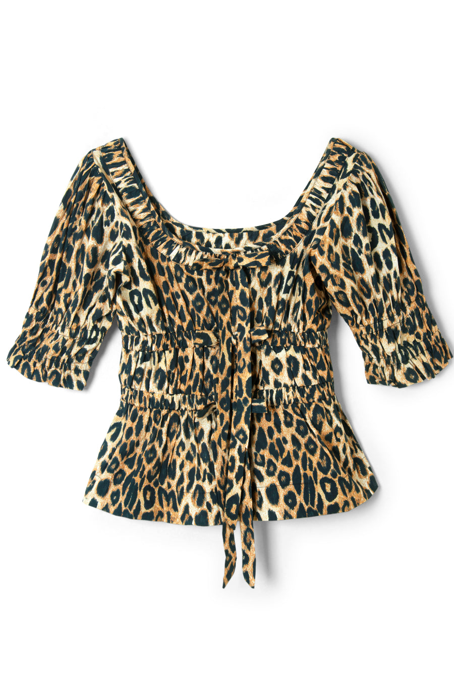 leopard print ruffle blouse
