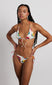 tie front triangle bikini top - fruit labels
