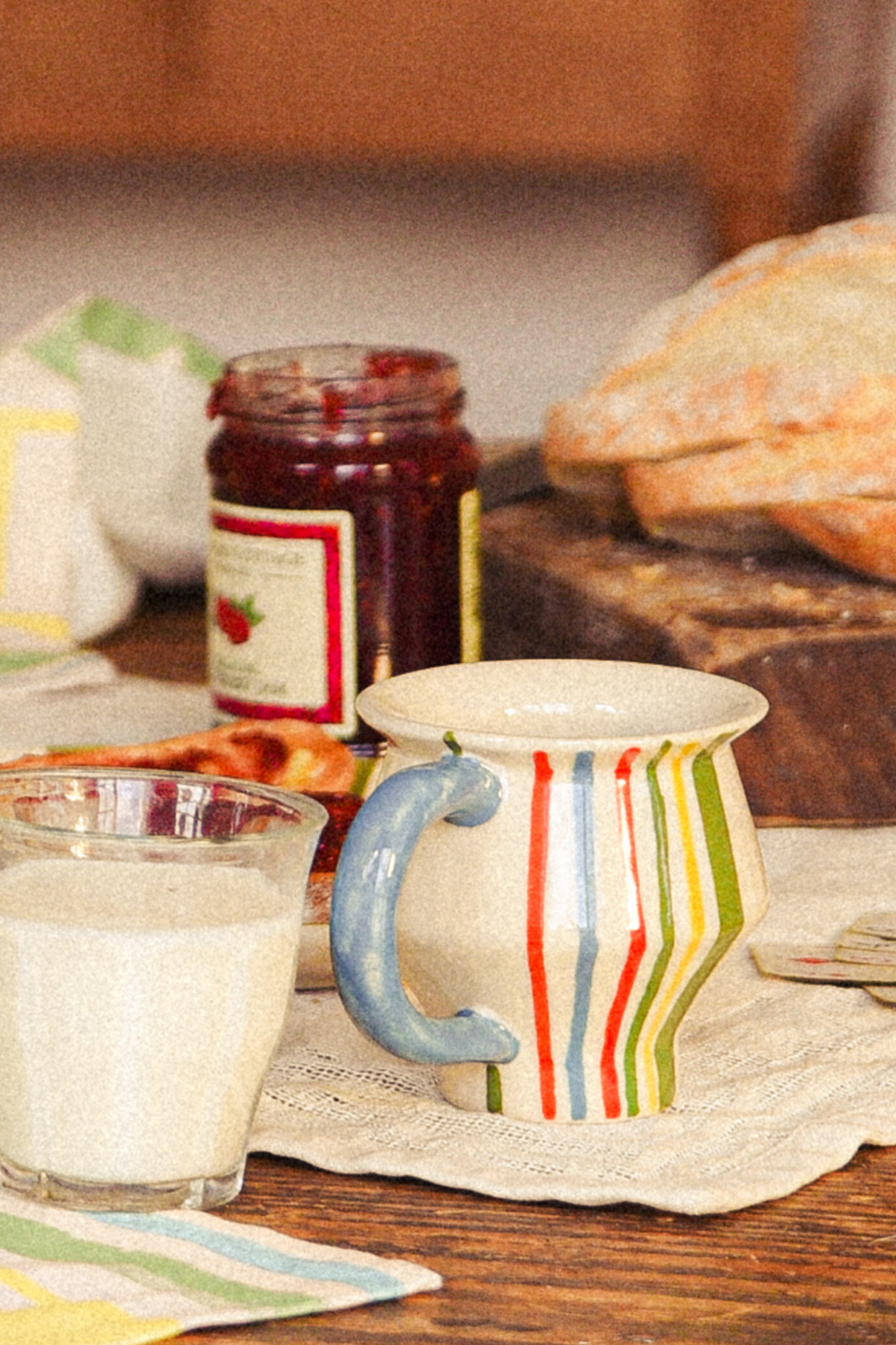 hand painted angular mug - striped