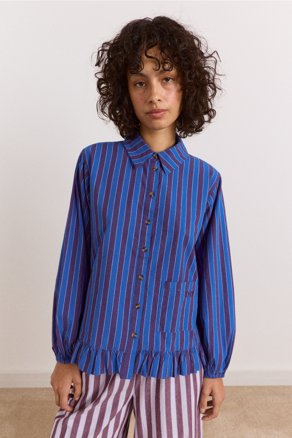Bobbie 3 Piece Pyjama Set - Ruby Violet Stripe