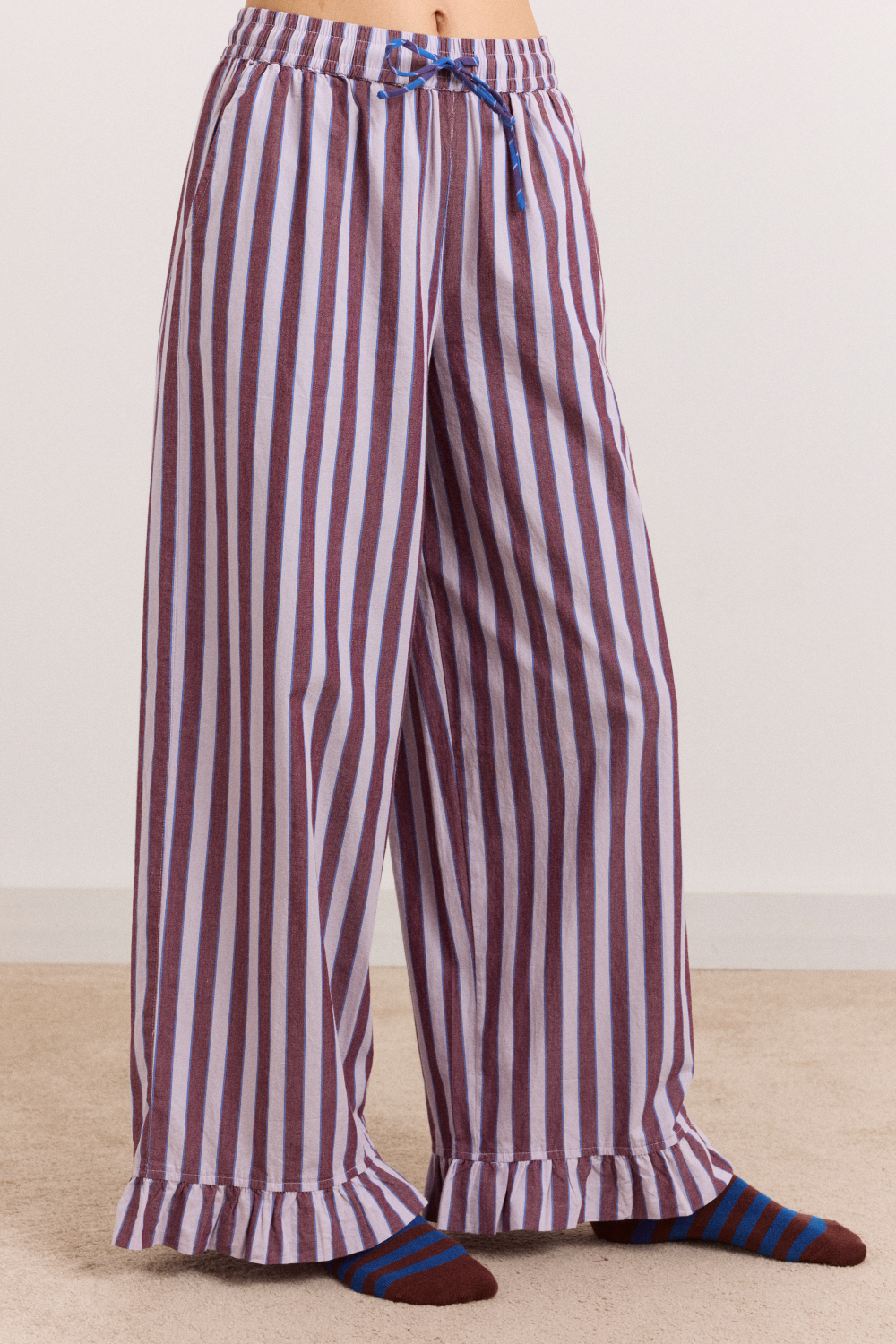 Bobbie 3 Piece Pyjama Set - Ruby Violet Stripe