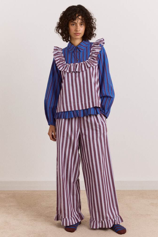 Bobbie 3 Piece Pyjama Set - Ruby Violet Stripe