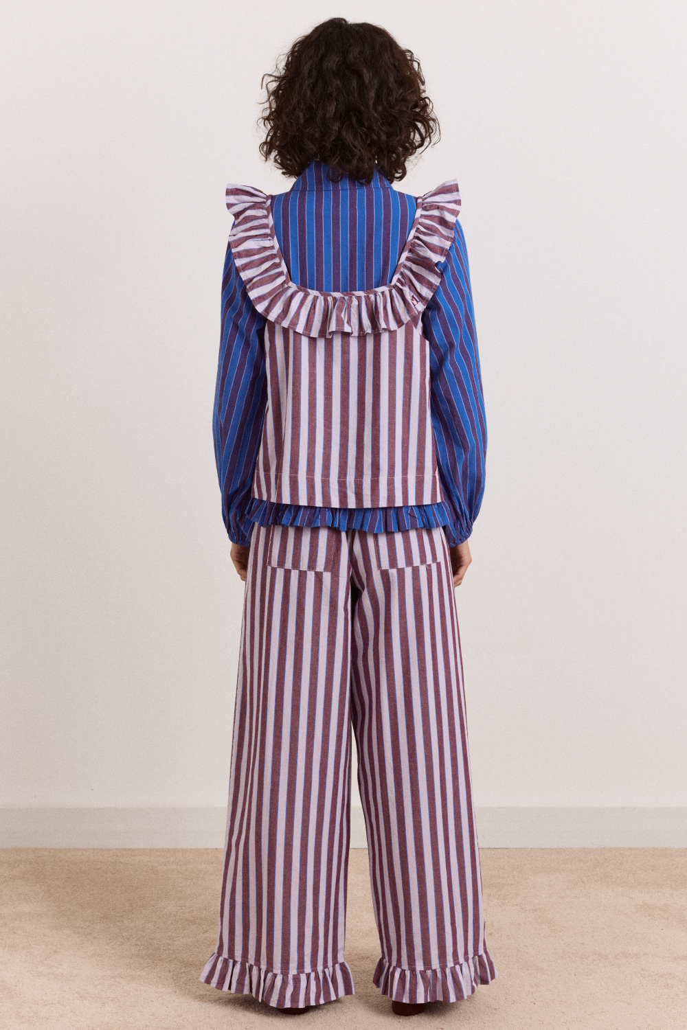 Bobbie 3 Piece Pyjama Set - Ruby Violet Stripe