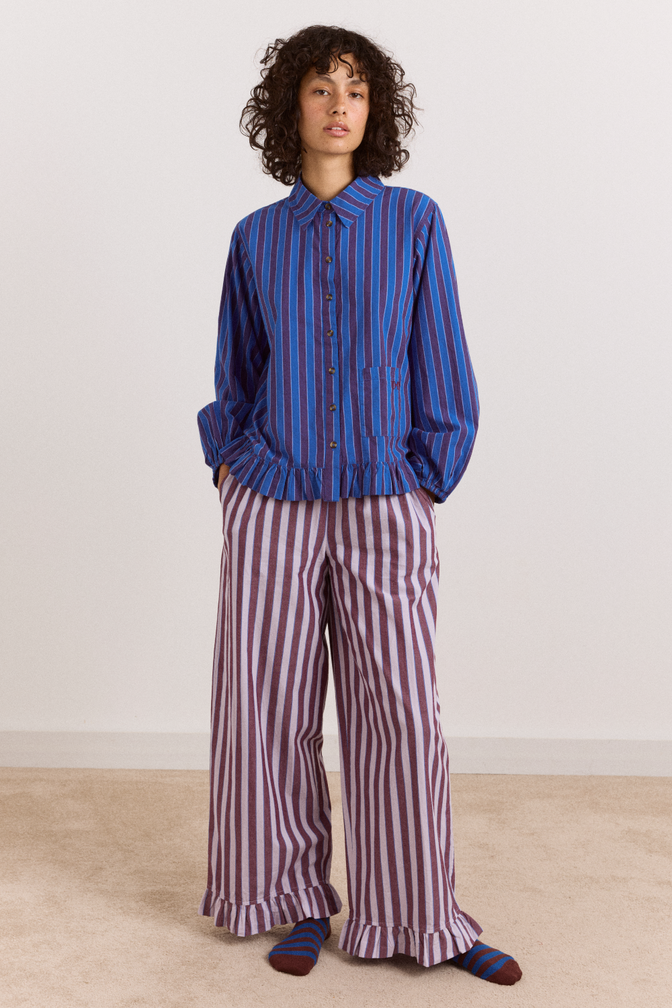 Bobbie 3 Piece Pyjama Set - Ruby Violet Stripe