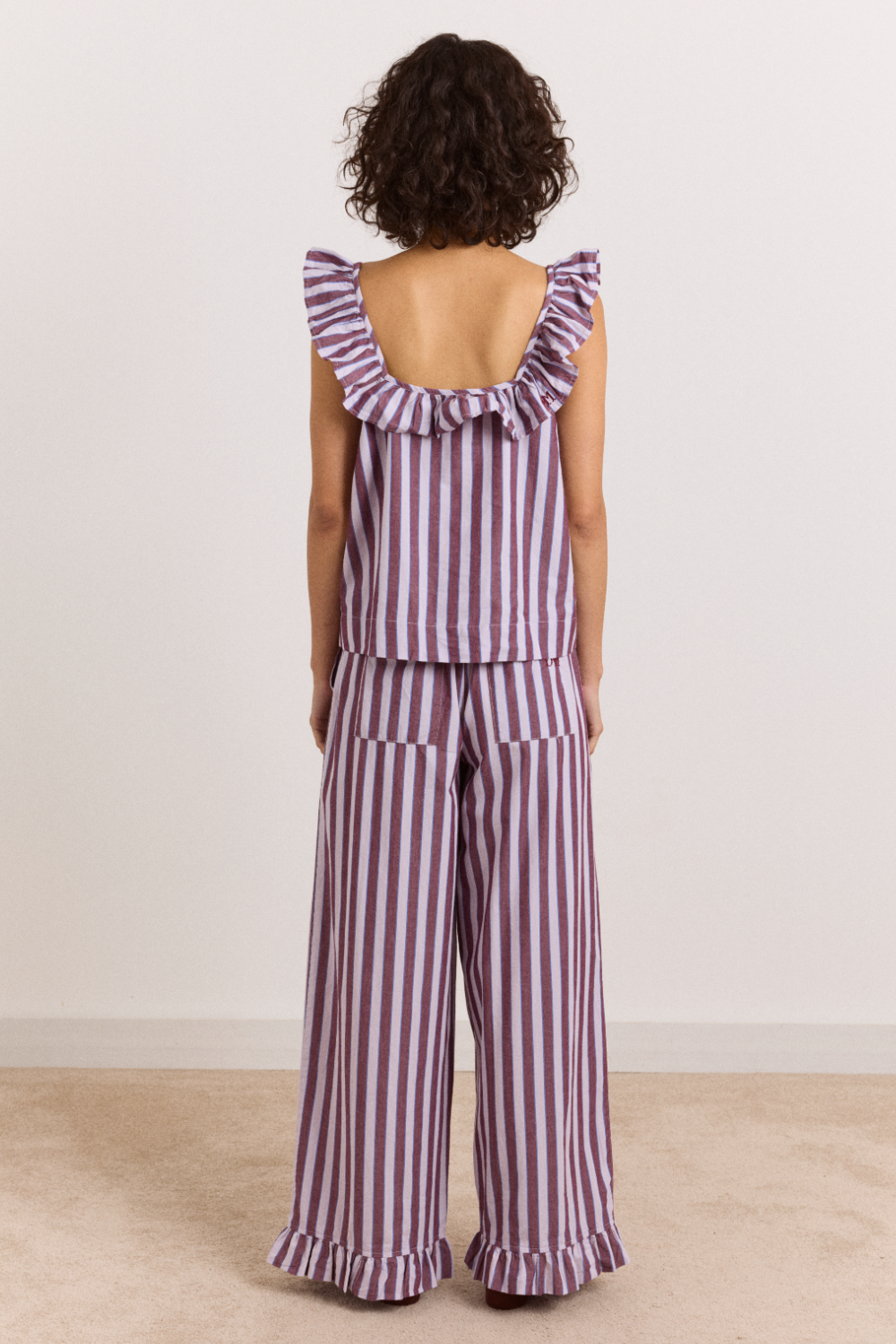 Bobbie 3 Piece Pyjama Set - Ruby Violet Stripe