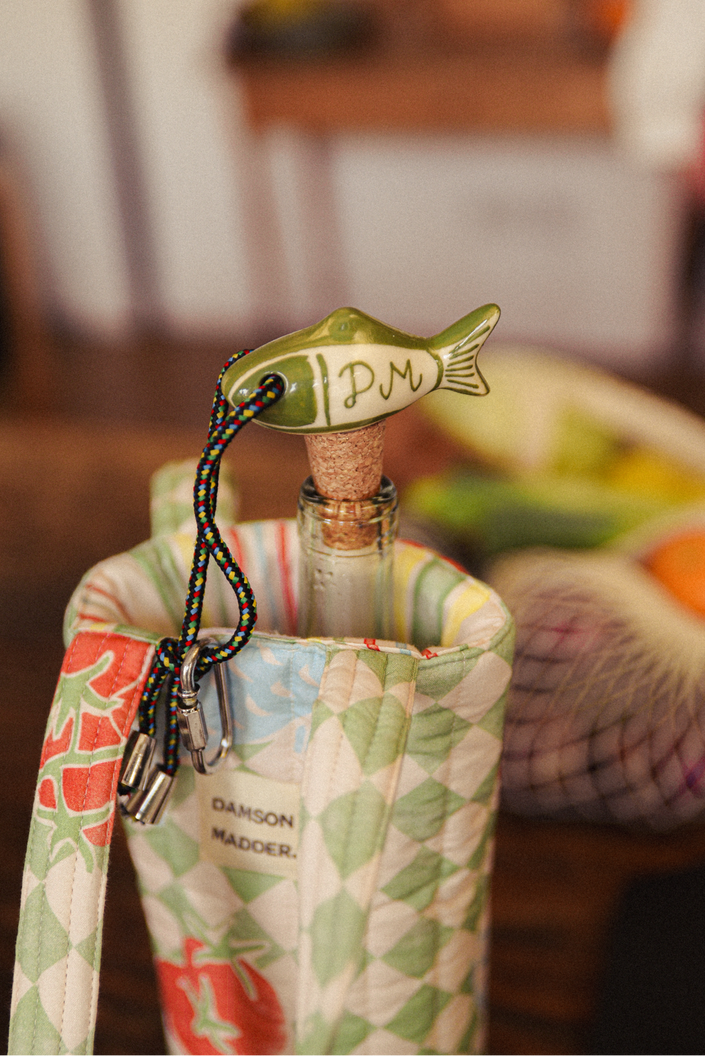 hand painted ceramic fish bottle stop