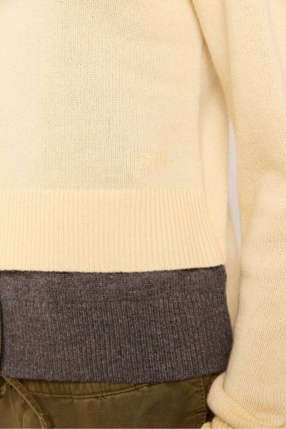 callie layer wool and cashmere blend cardigan - butter/grey