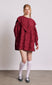 clementine embroidered collared mini dress - burgundy