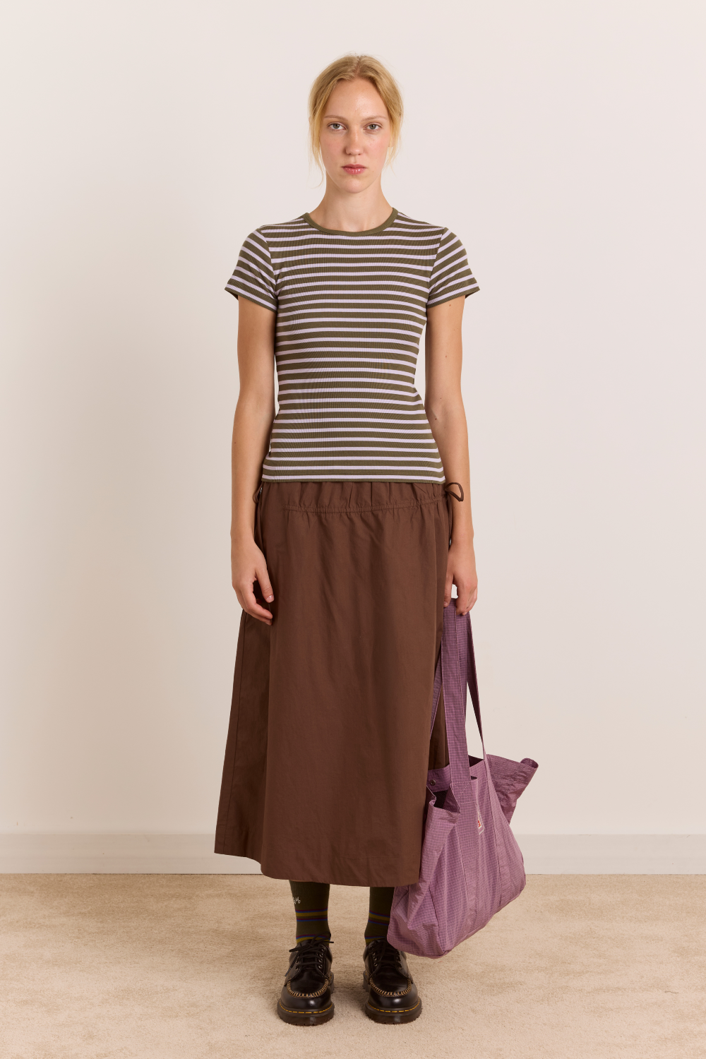 Caspia Midi Skirt - Choc