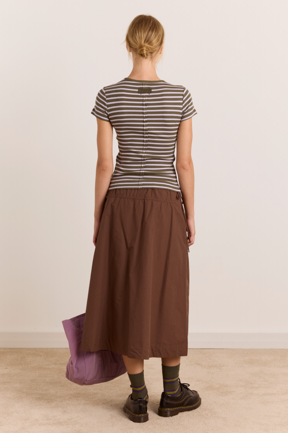Caspia Midi Skirt - Choc