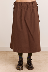 Caspia Midi Skirt - Choc