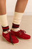 Damson Madder X Clarks Originals Wallabee Lace Up Shoe - Red