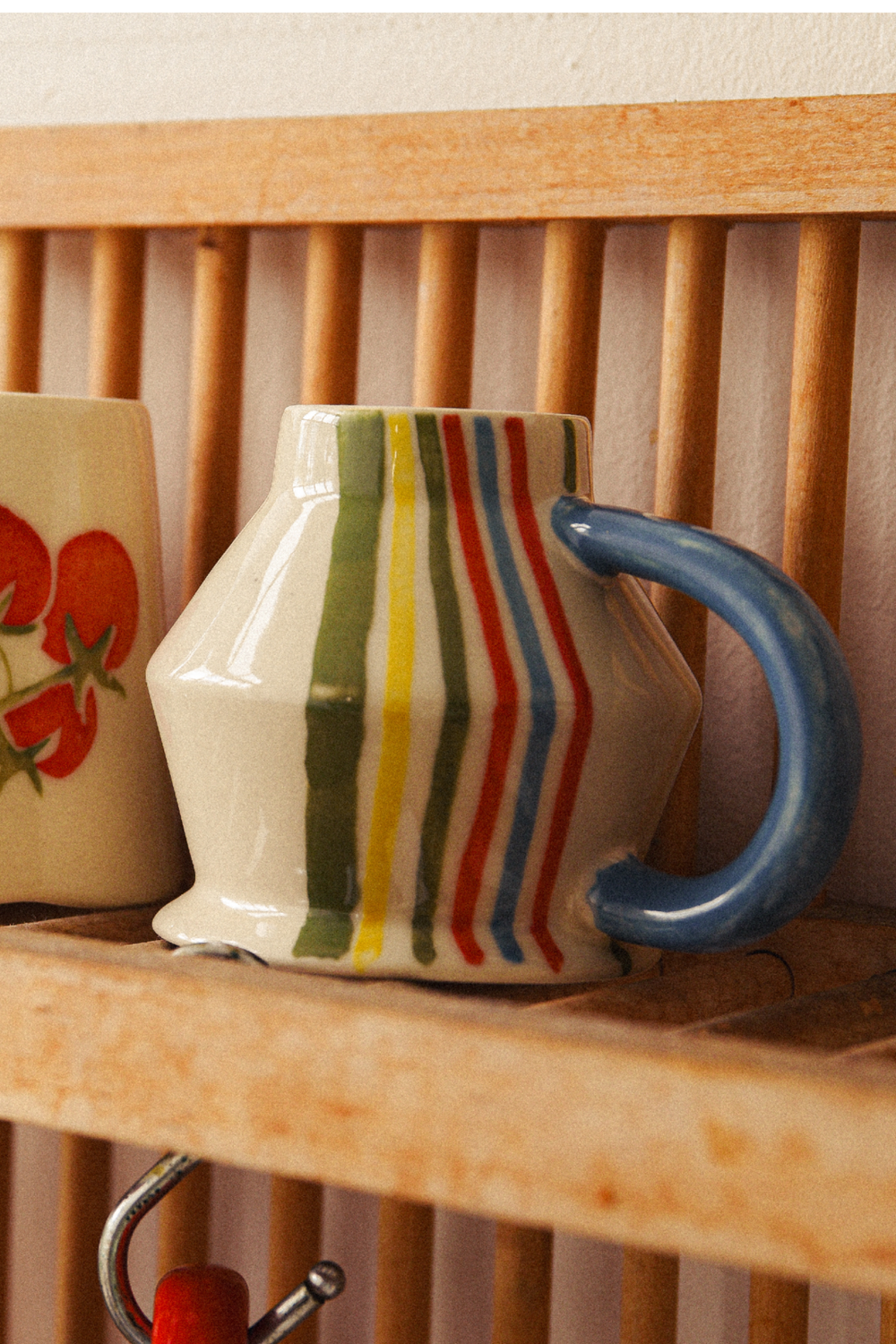 hand painted angular mug - striped