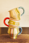 hand painted angular mug - fish stripes
