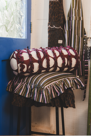 Frill Bolster Cushion- Large Spot