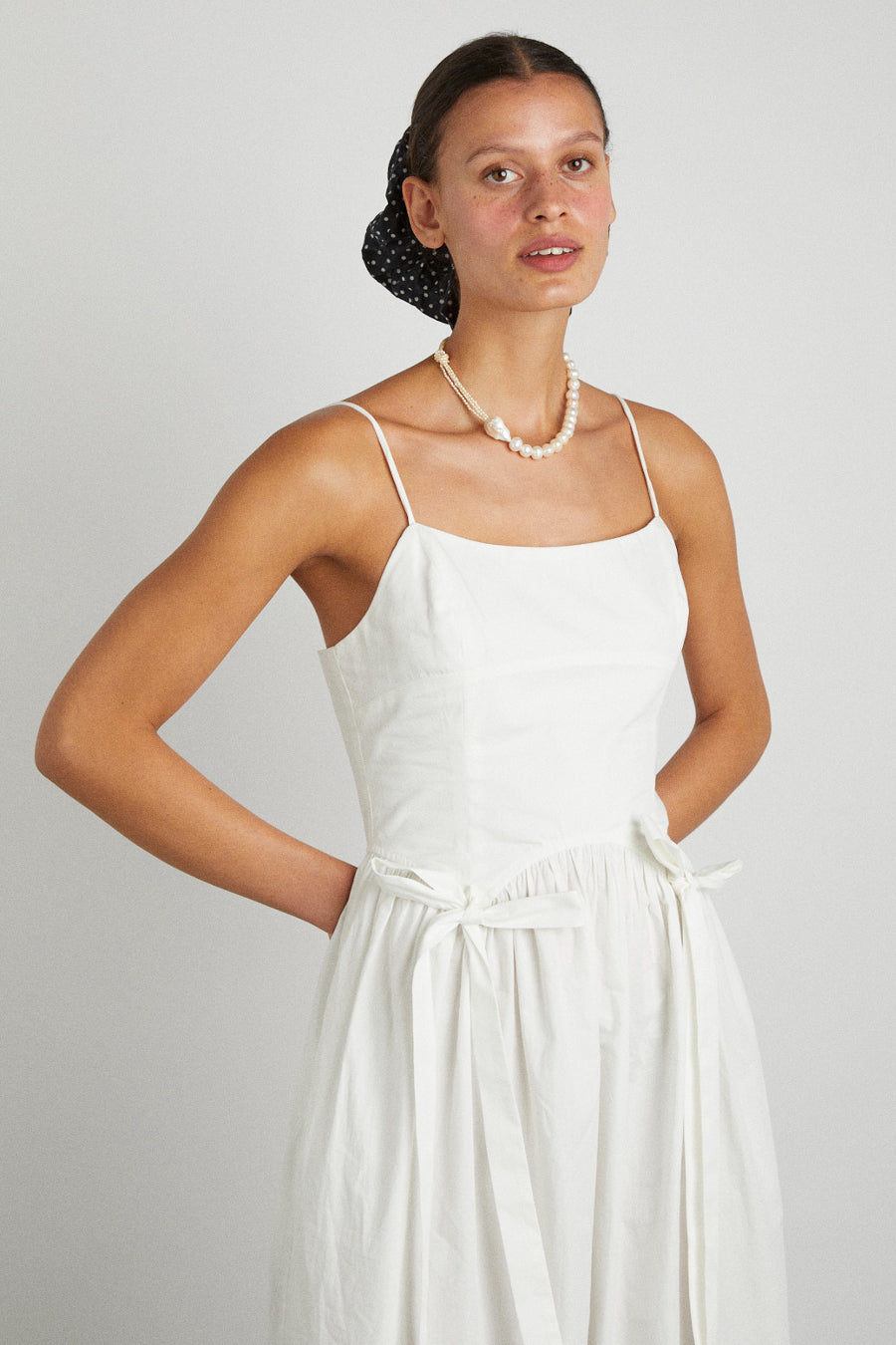 penelope apron dress - white