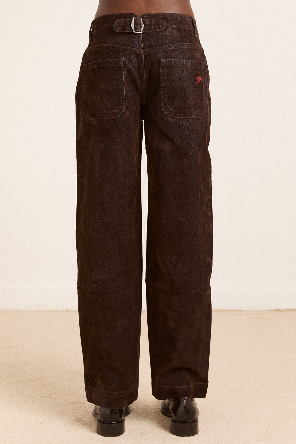 drew flocked denim jeans - chocolate brown