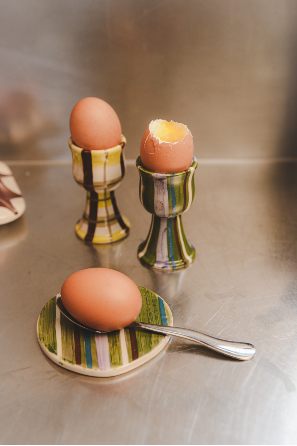 Hand Painted Set Of Two Ceramic Egg Cups