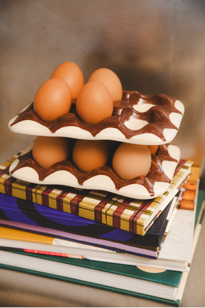 Hand Painted Ceramic Spot Egg Tray